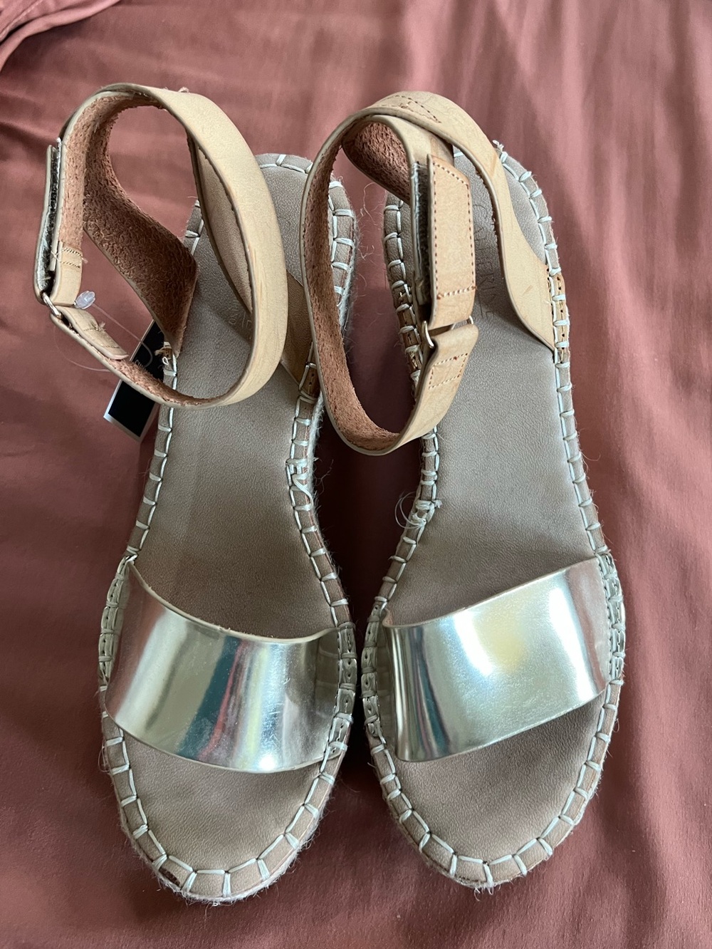 Catherine Malandrino Metallic Espadrille Ankle-Strap Sandals